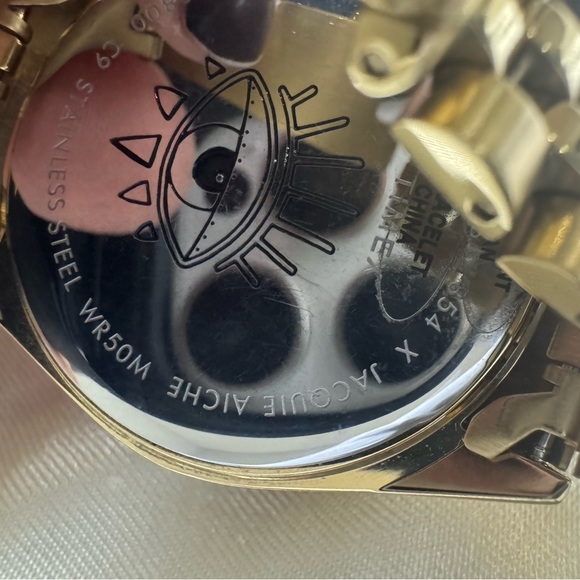 Timex x Jacquie Aiche evil eye Gold Watch with Eye Motif - Picture 6 of 12
